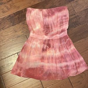 Strapless tie dyed dress